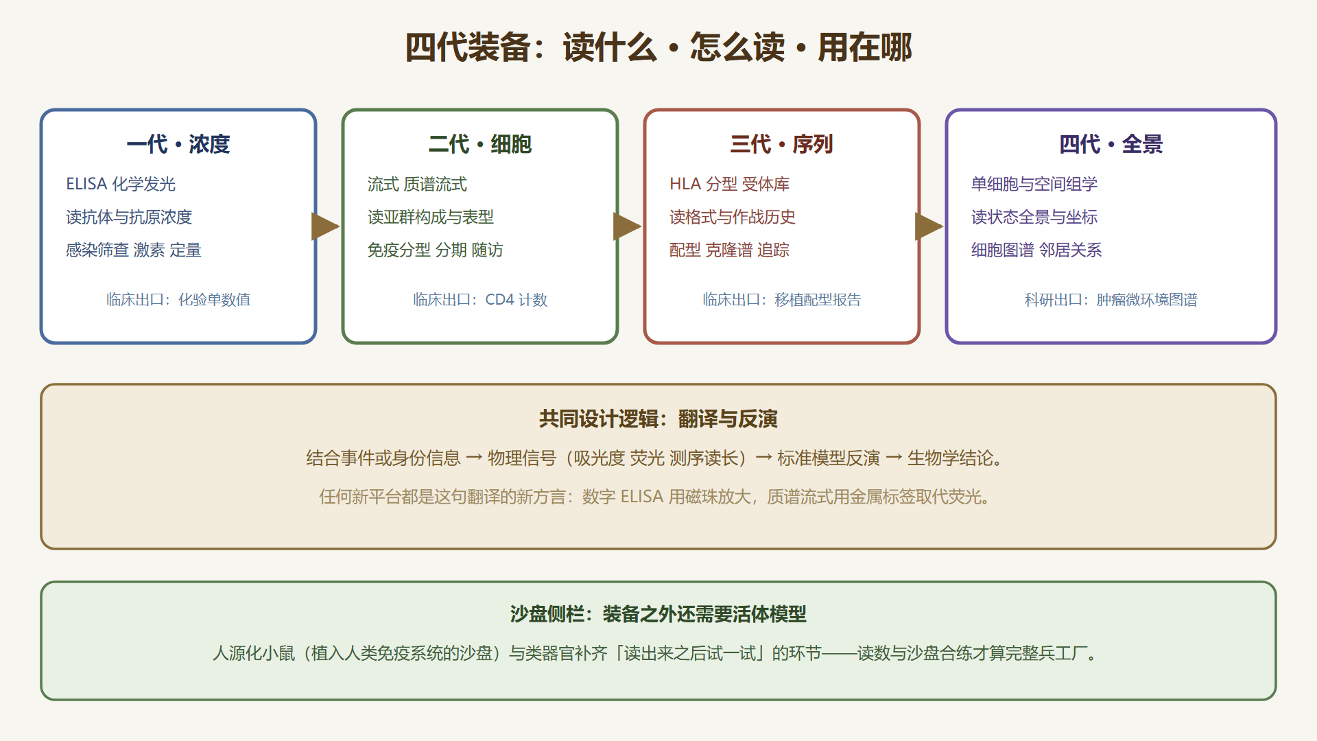 图 9-0:四代装备的读数对象与临床出口