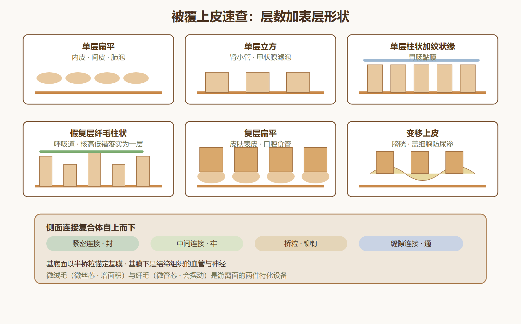 图:被覆上皮类型图谱