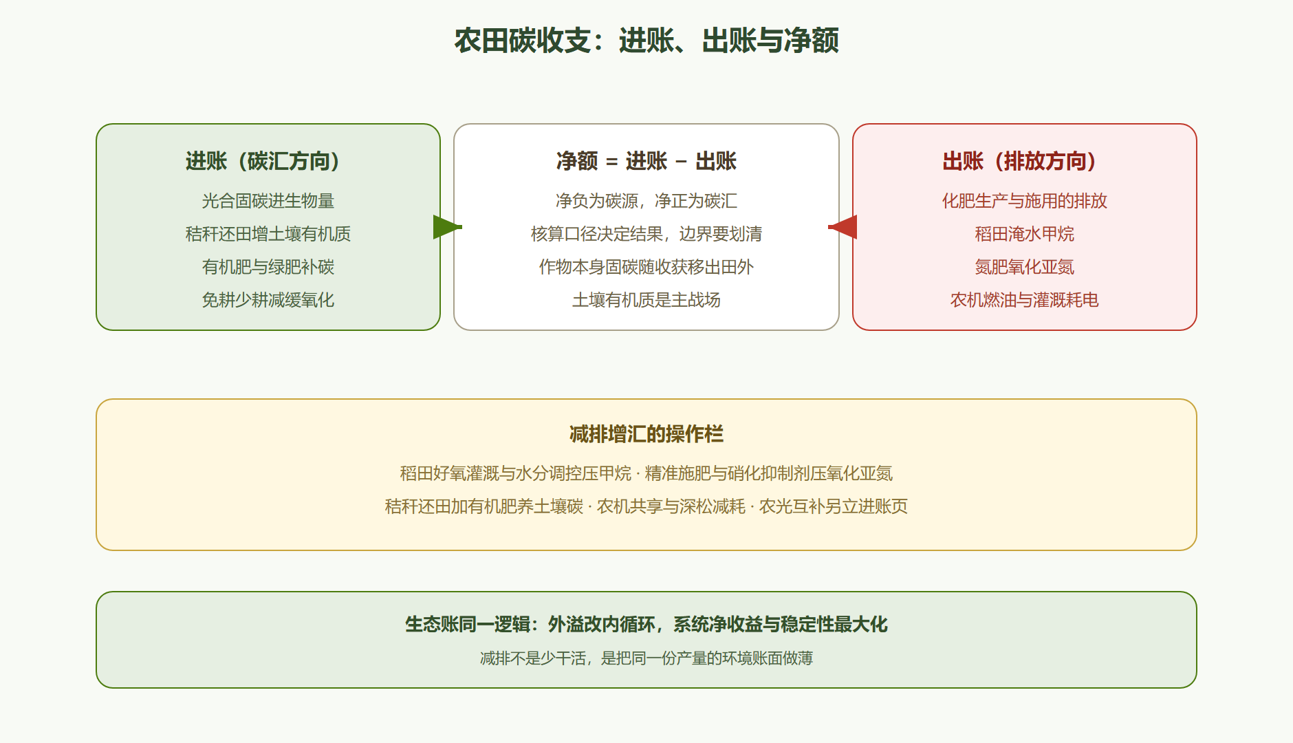图:农田碳收支的来源与去向
