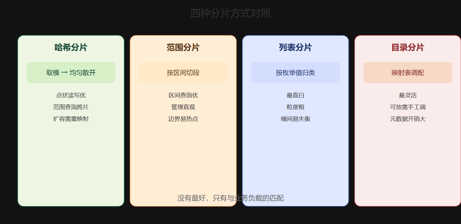 四种分片：同一批数据怎么被切分