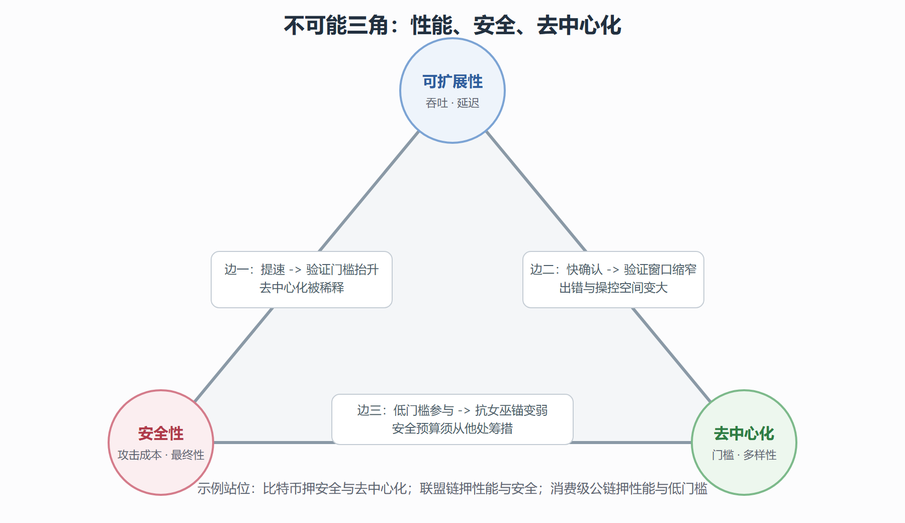 图 4-6 不可能三角：每条边都在竞标同一份预算