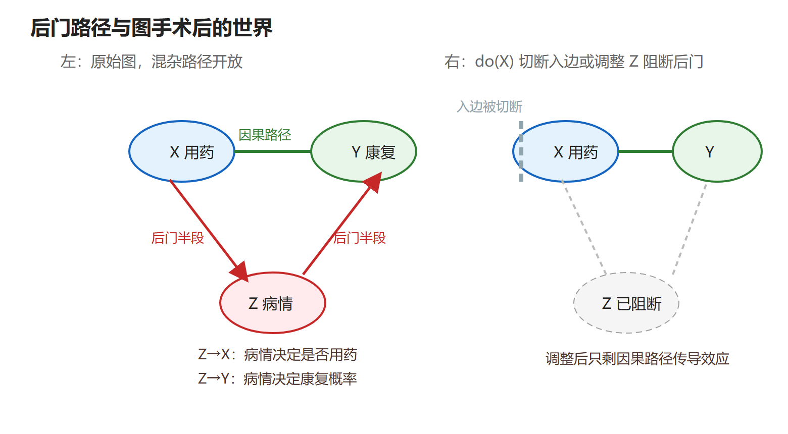 图:后门调整——阻断绕行路径