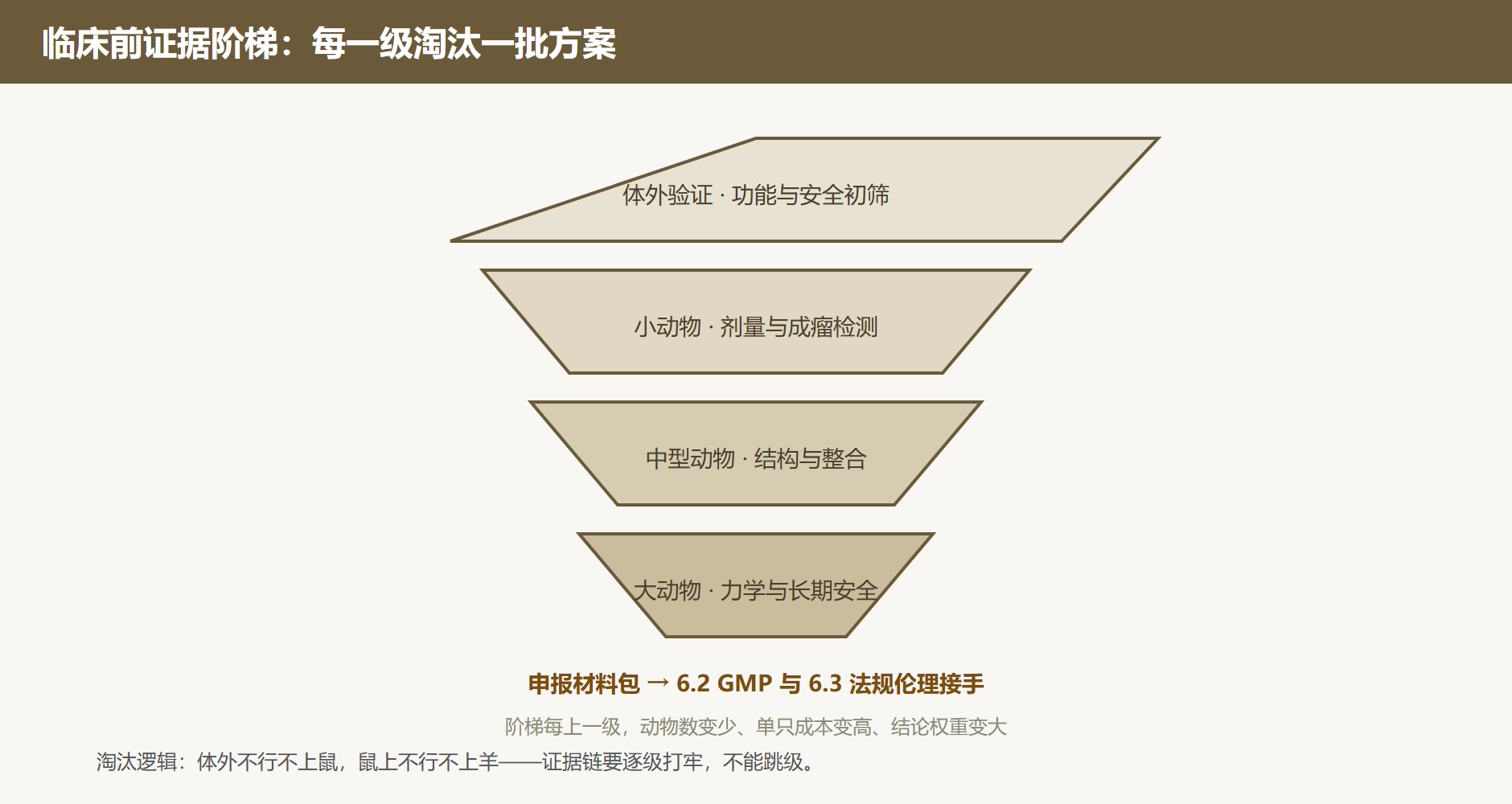 图 6-1 临床前证据的阶梯漏斗