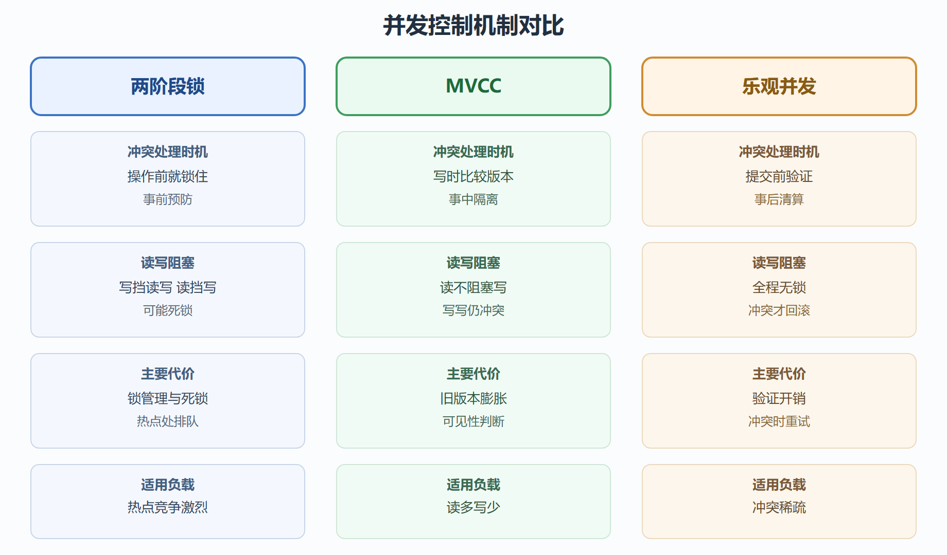 图：并发控制机制对比