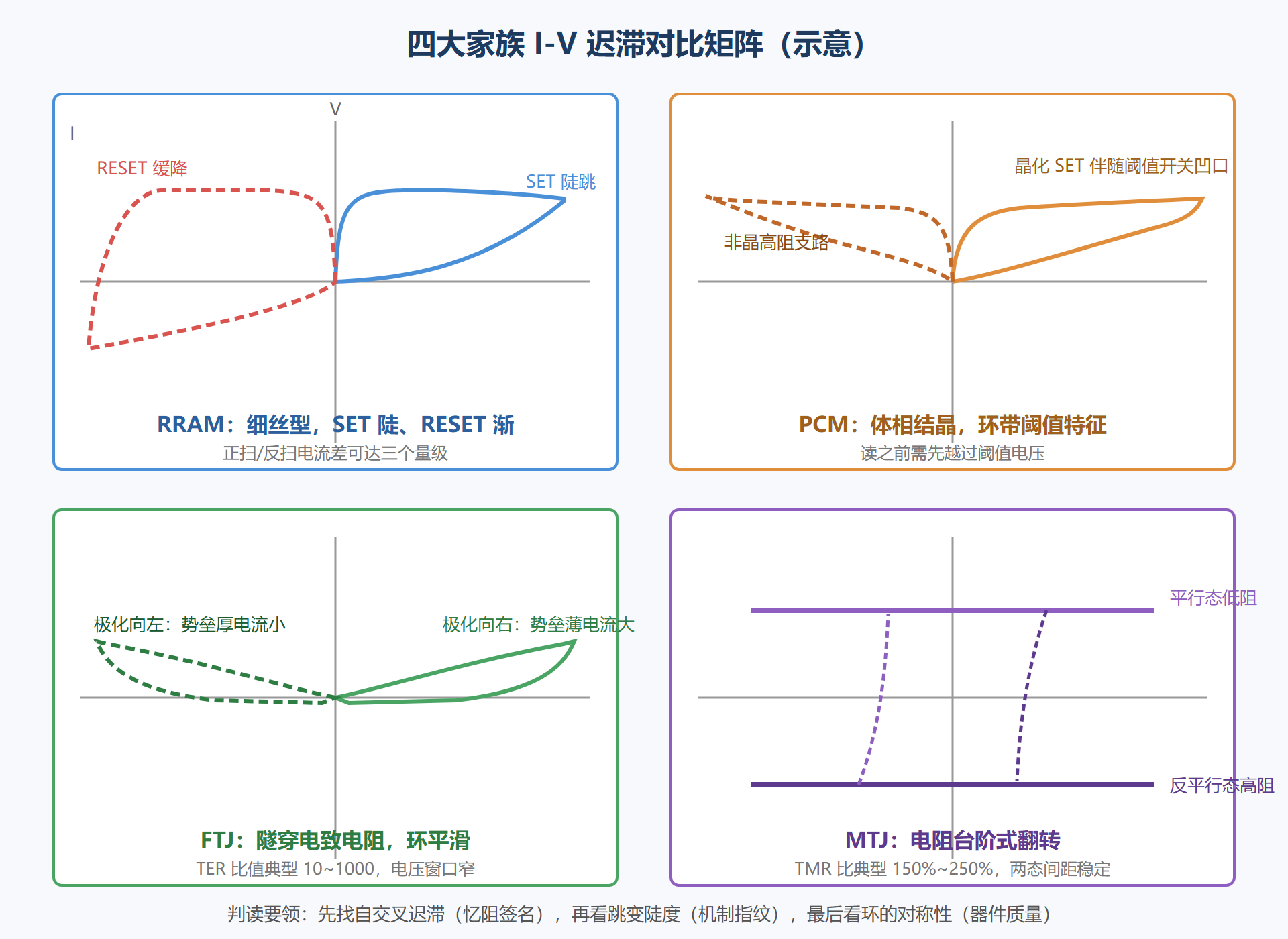 图:四大家族 I-V 迟滞对比矩阵