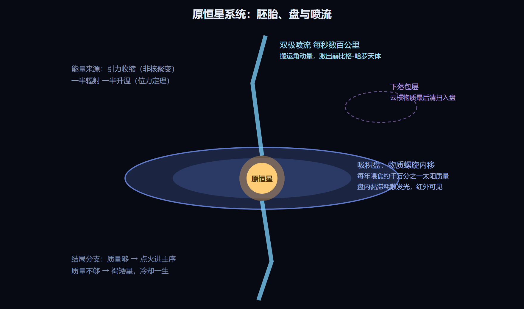 原恒星的进食与排气系统