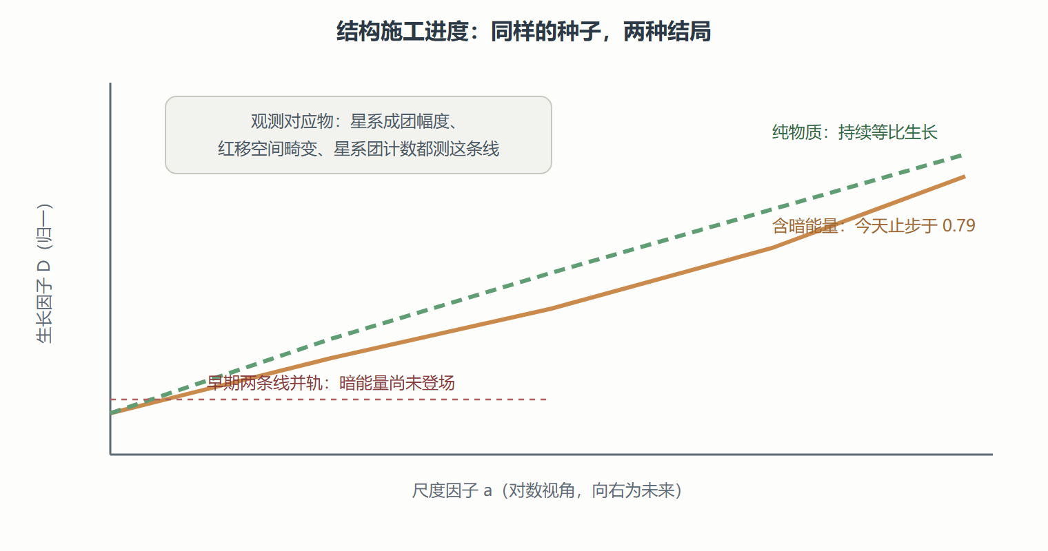 图 施工放缓：生长因子的两条进度曲线