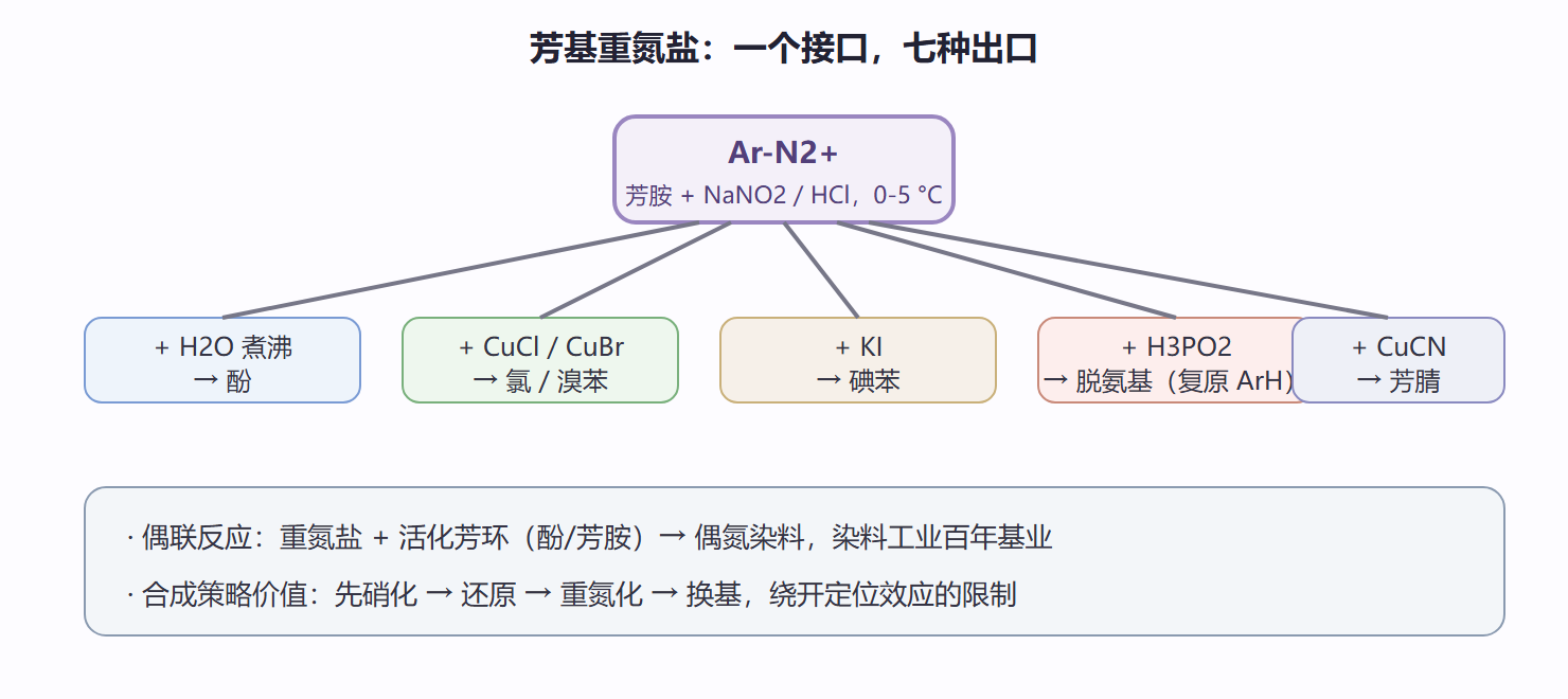图 5-4 重氮盐的转化网络