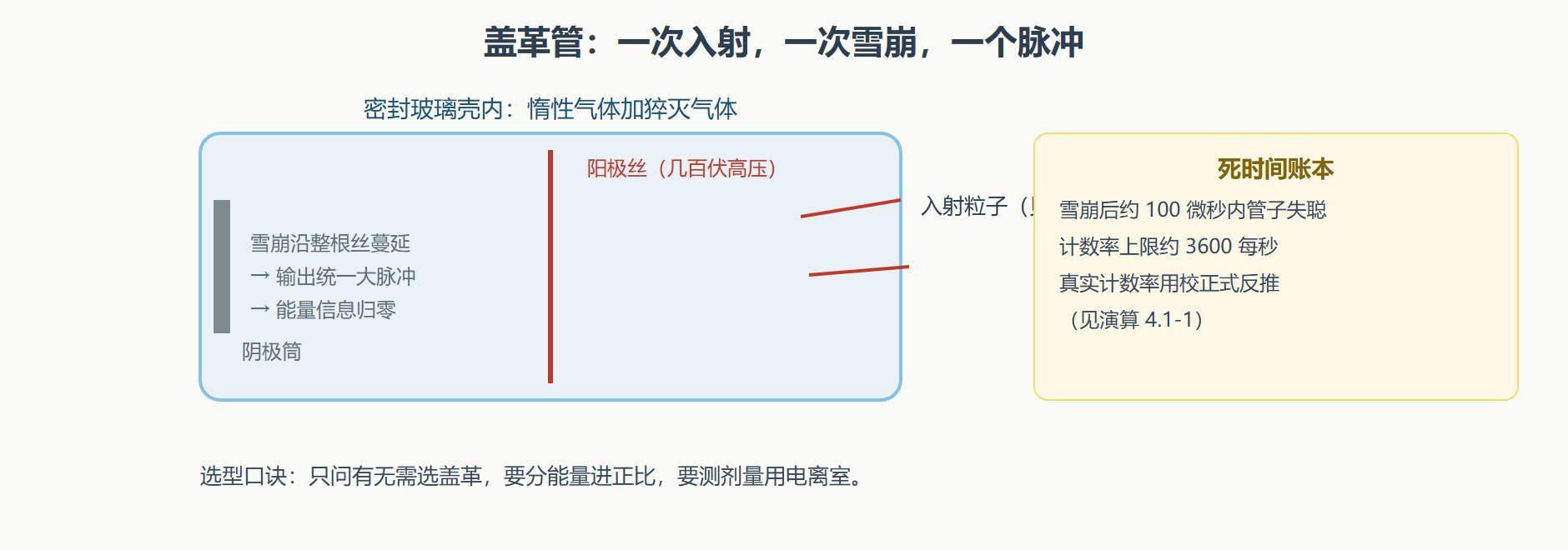 图 4-1 盖革-缪勒管结构与信号流程