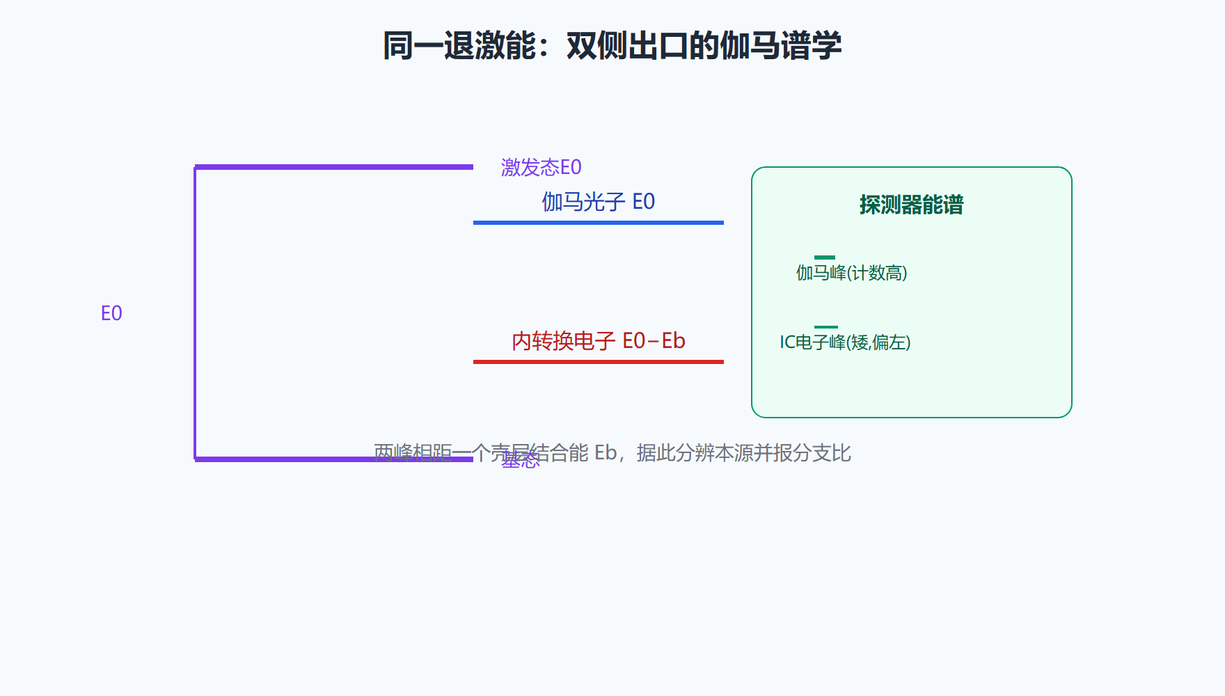 图：伽马衰变与内转换的两条竞争出口