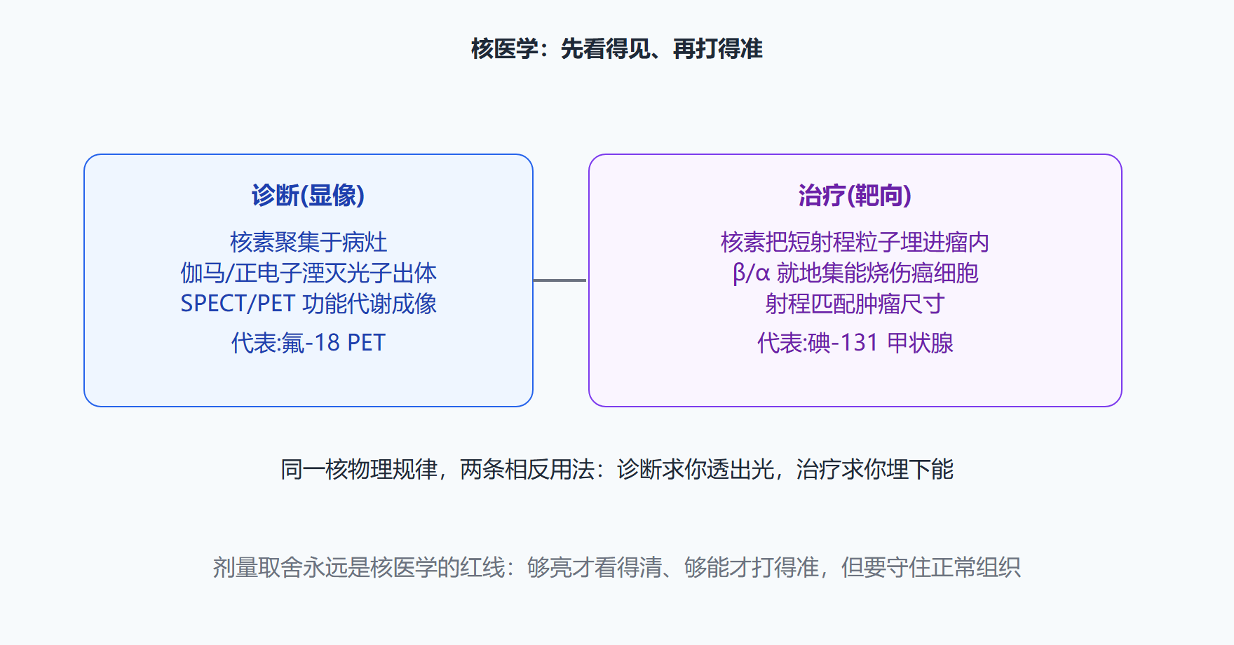 图：诊断与治疗两条射线逻辑的分工