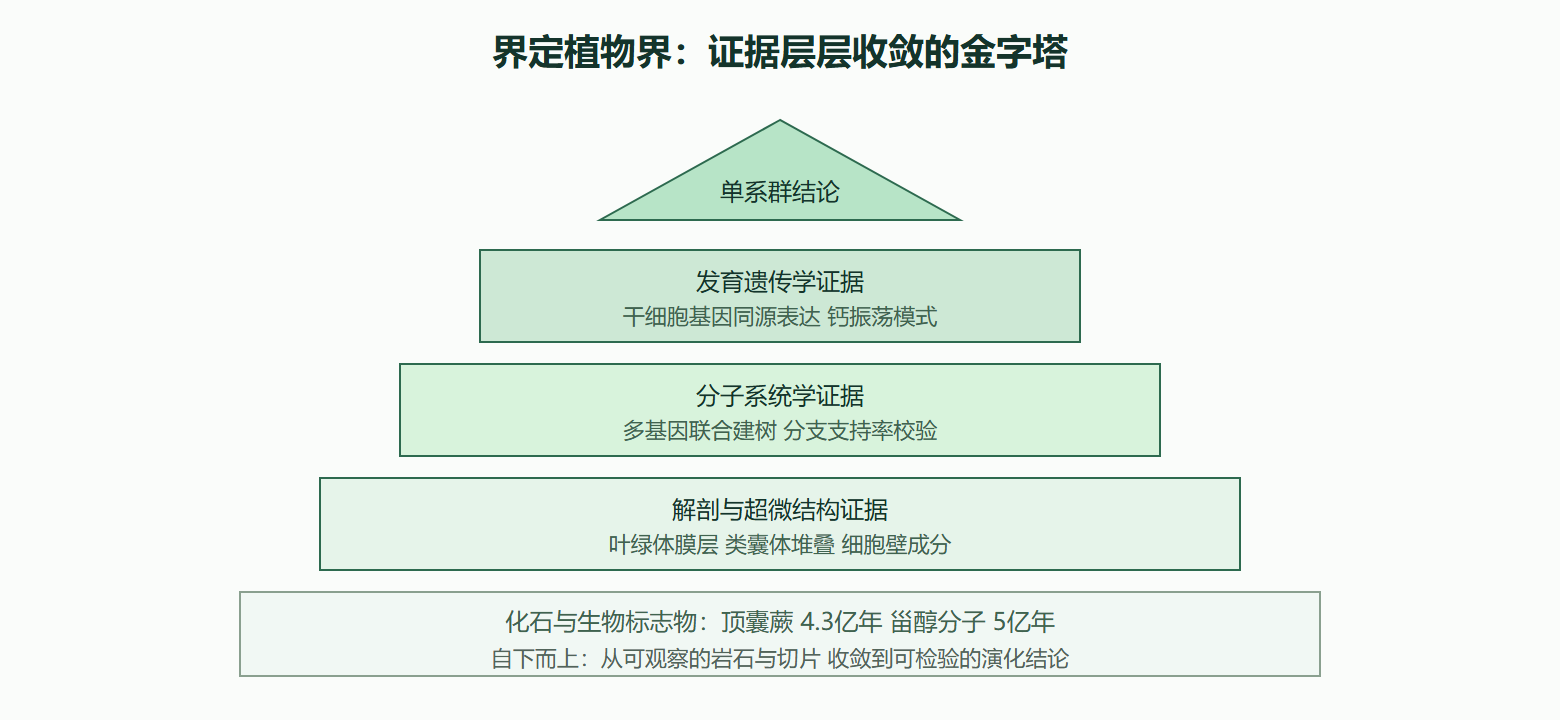 图 界定植物界的证据金字塔