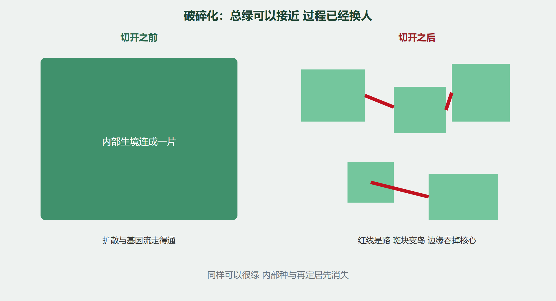 图 连续生境如何变成孤岛