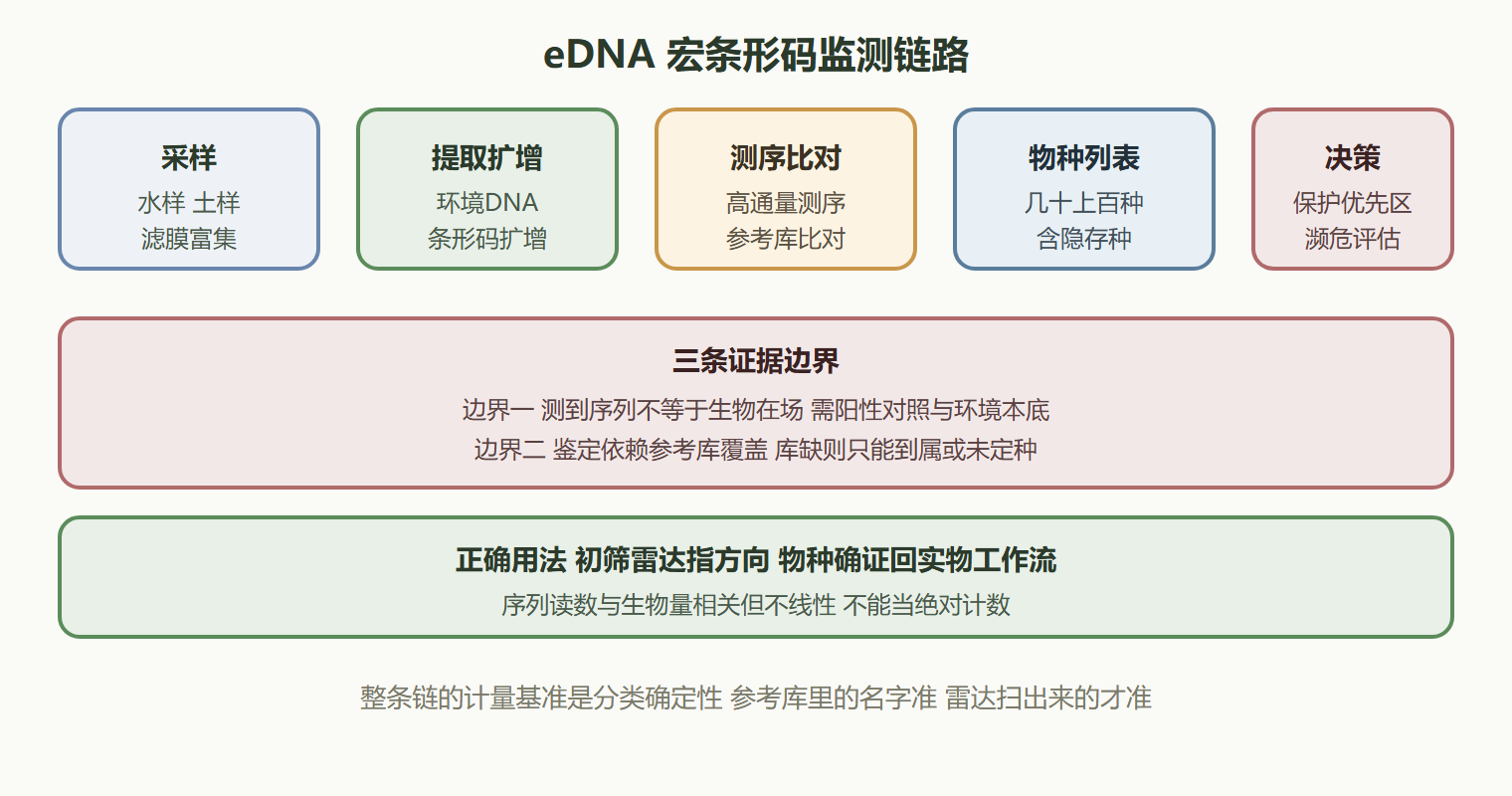 三、eDNA 宏条形码:看见看不见的物种