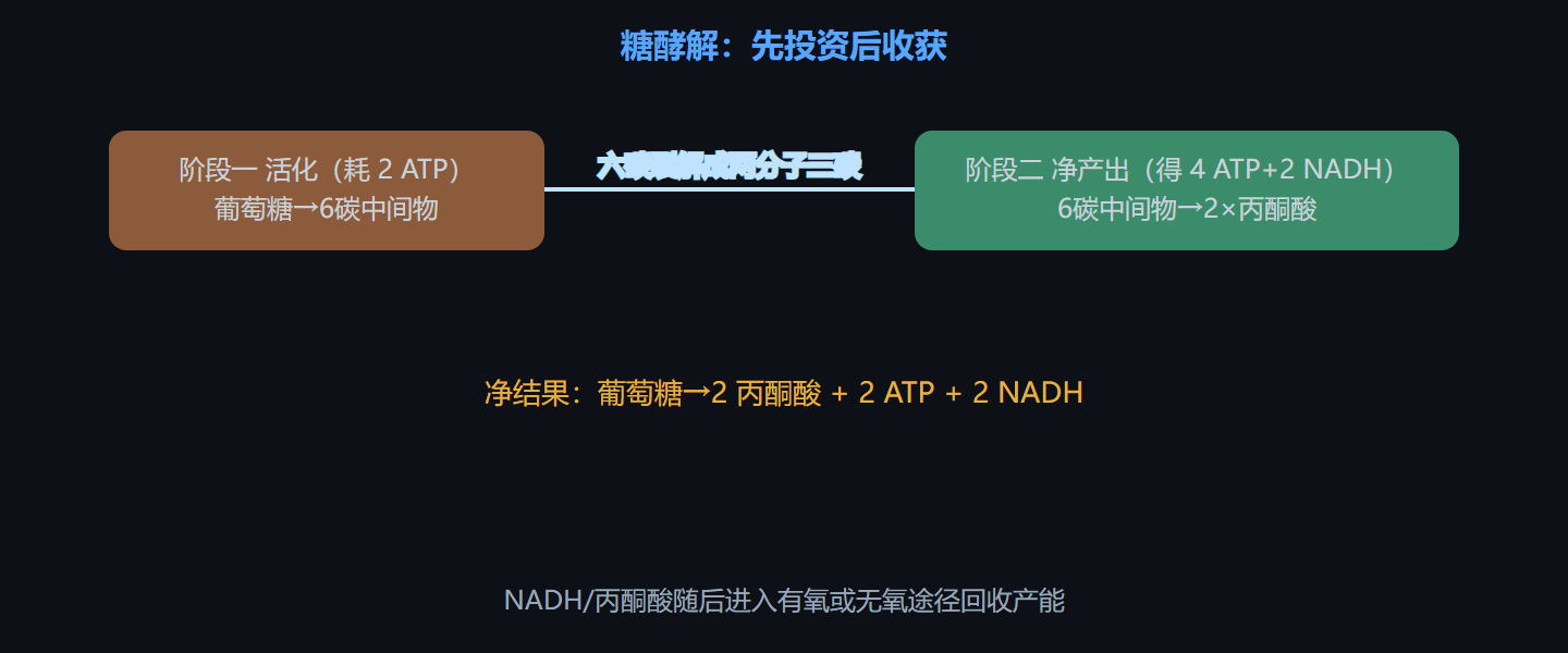 图 4-1 糖酵解十步的两大阶段