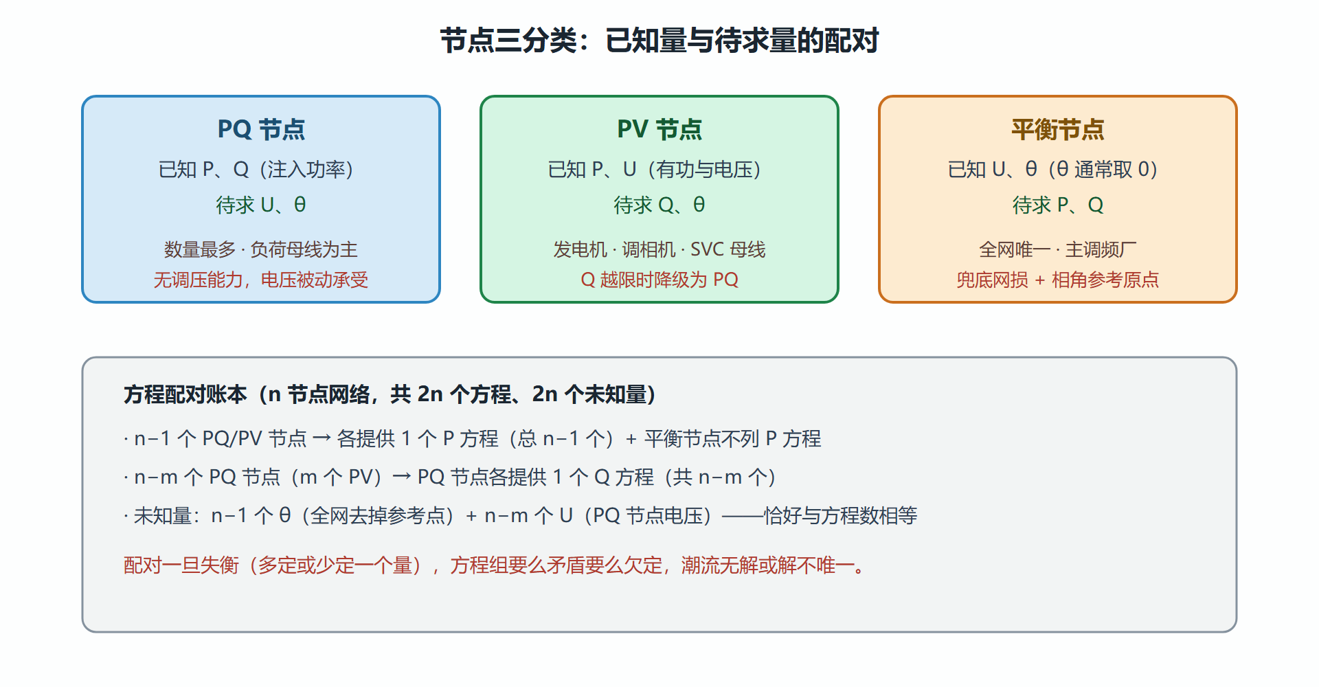 图：节点三分类与方程配对关系