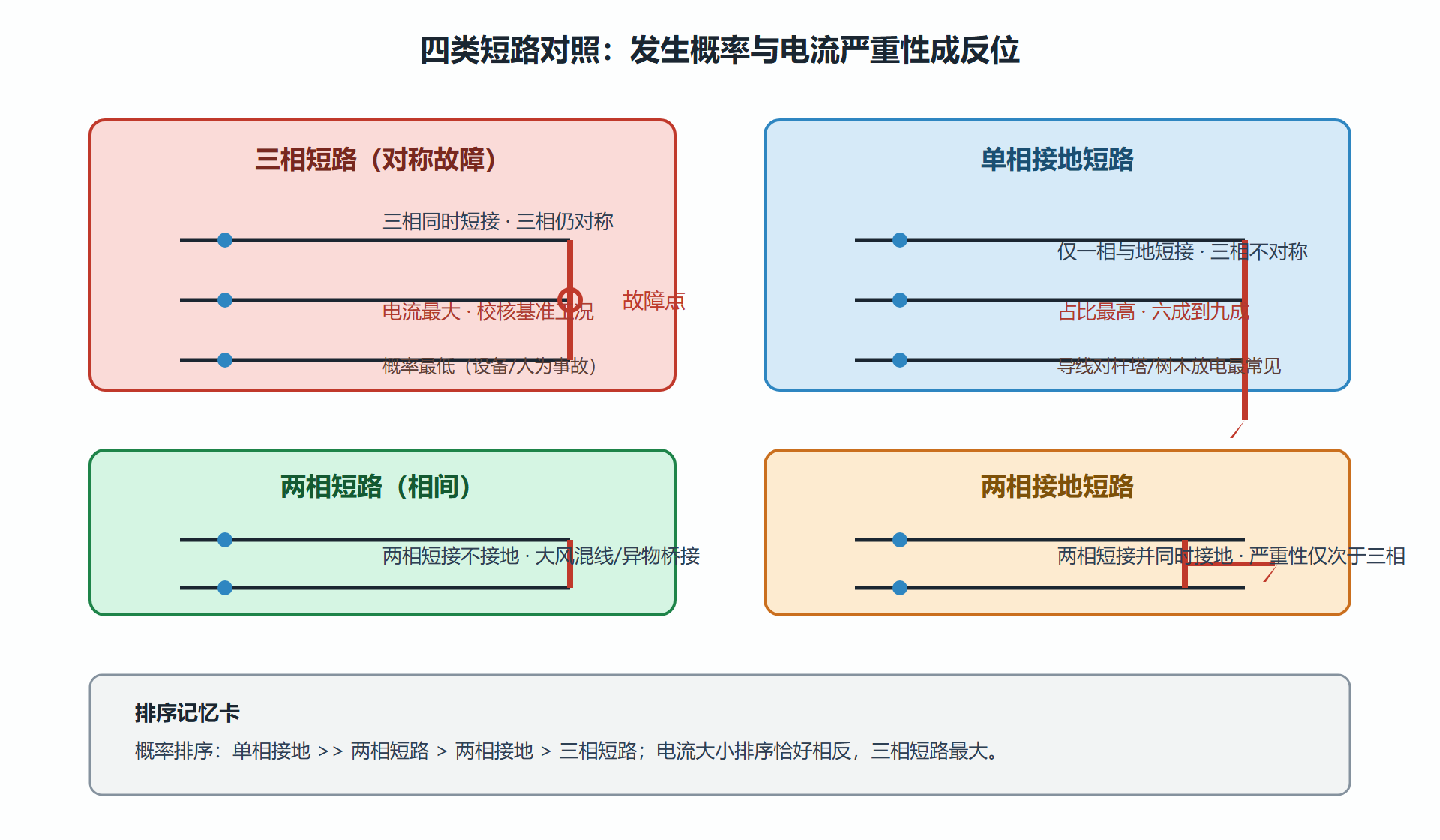 图:四类短路类型对照