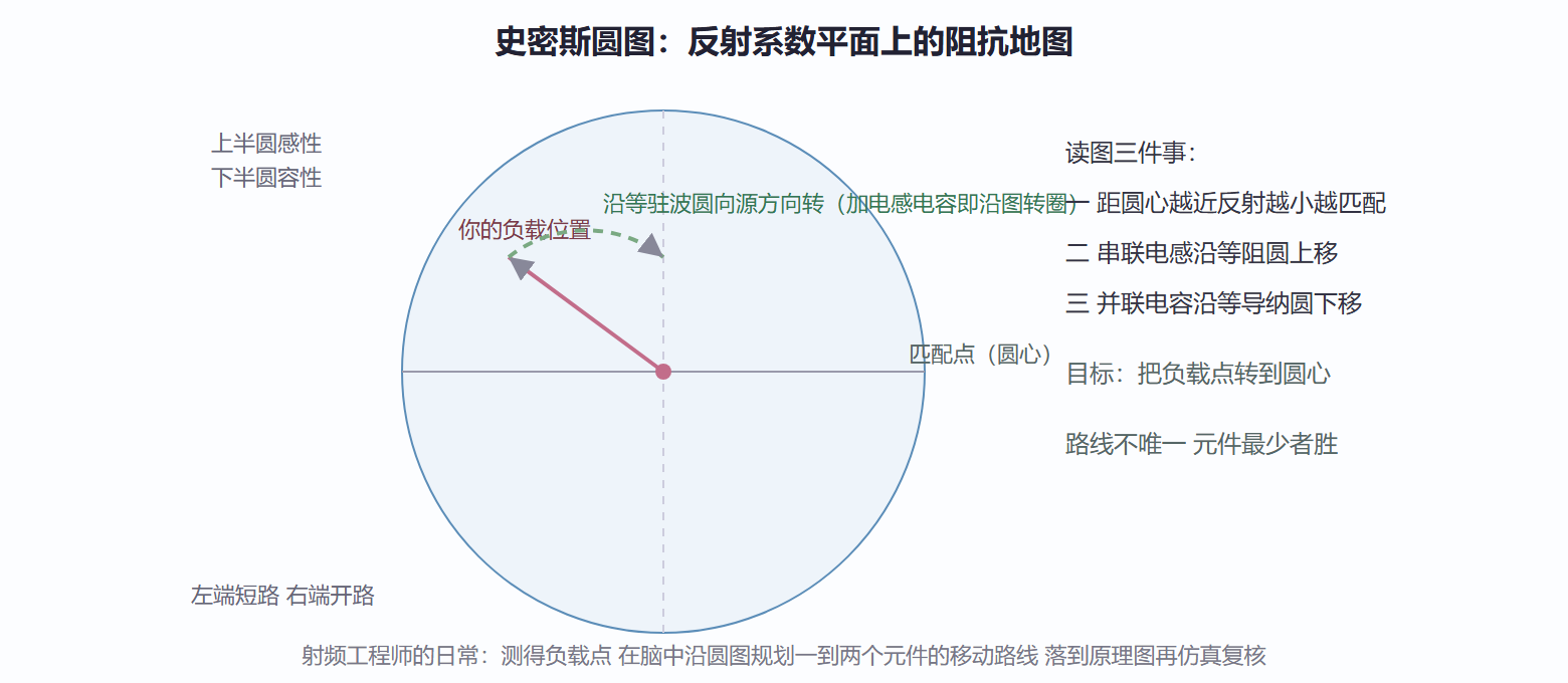 图 6.1-1 史密斯圆图：阻抗世界的地图