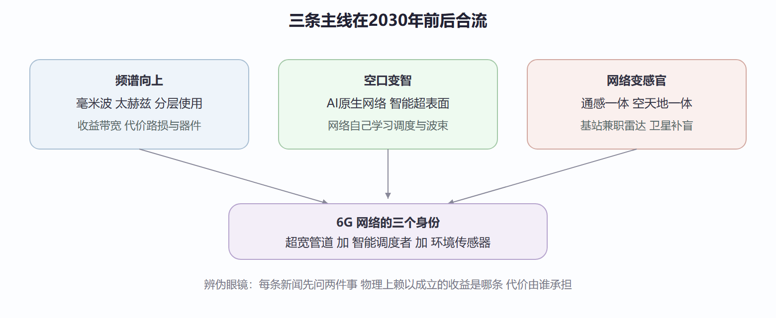 图 10.1-1 6G 候选技术的三线合流