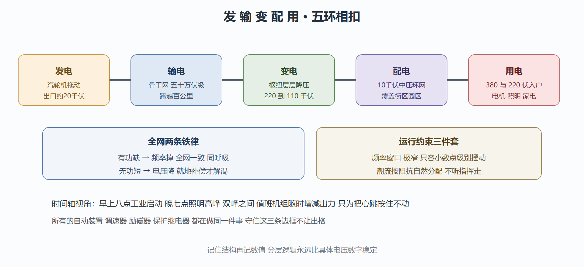 图：从电厂到插座的标准五段链条
