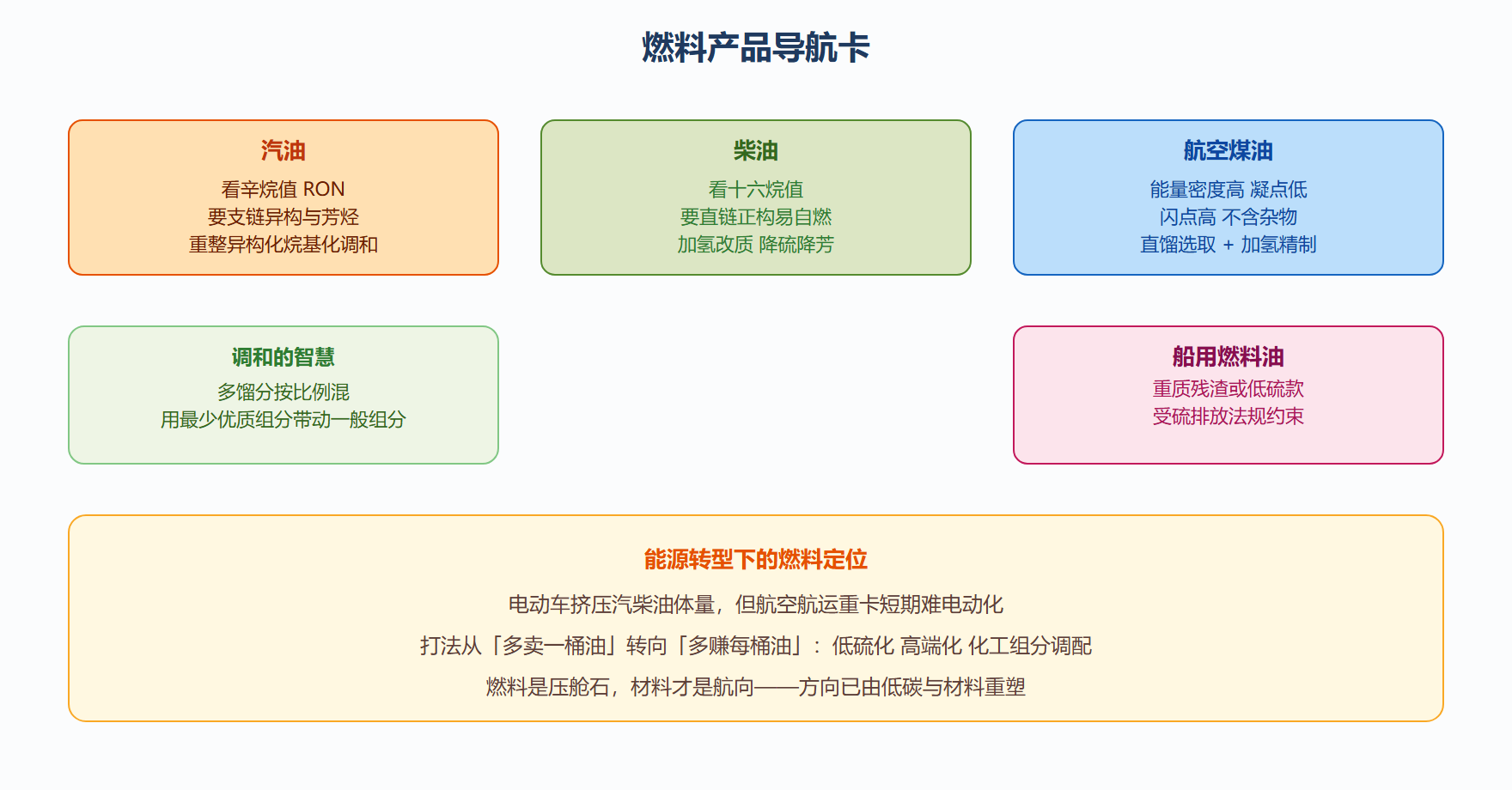 图：燃料产品谱与指标对照
