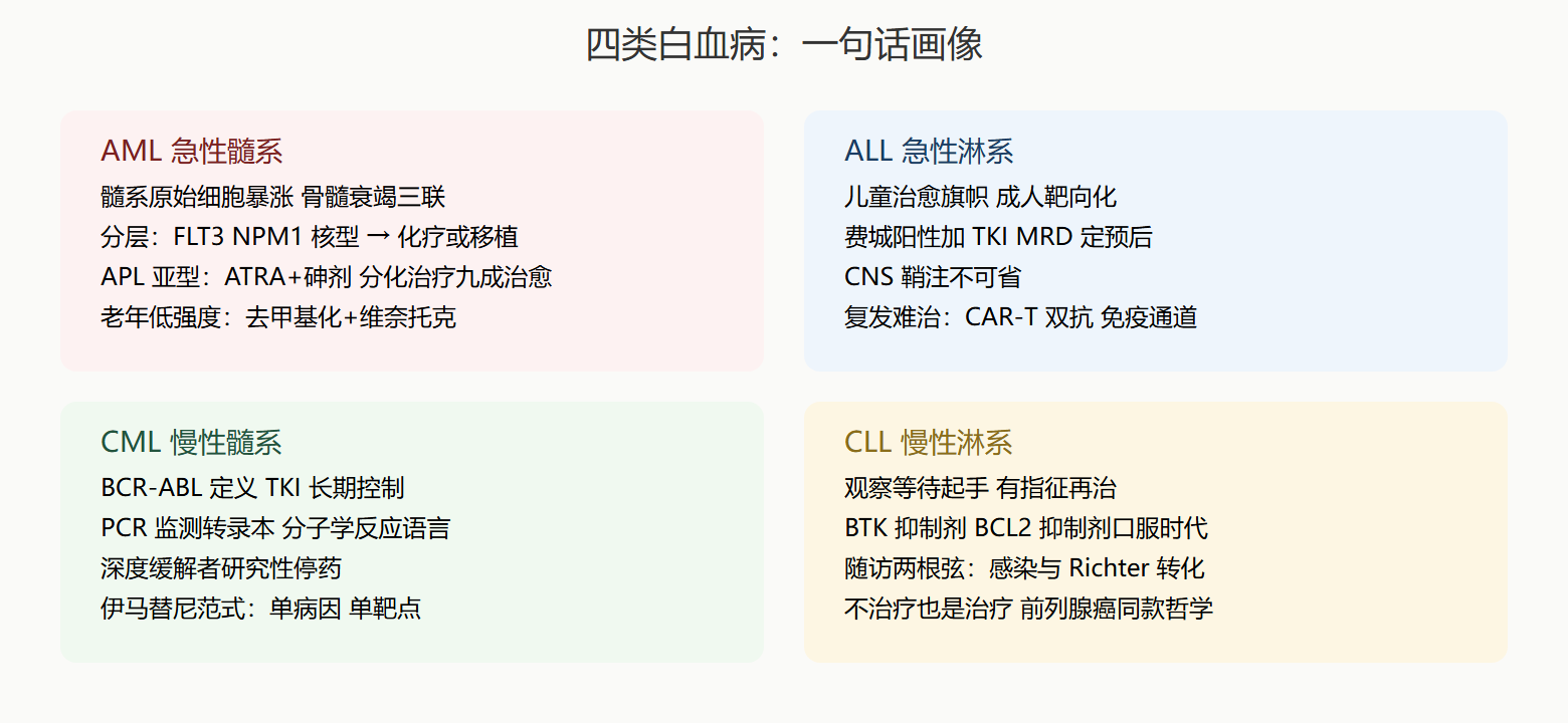 四类白血病对照