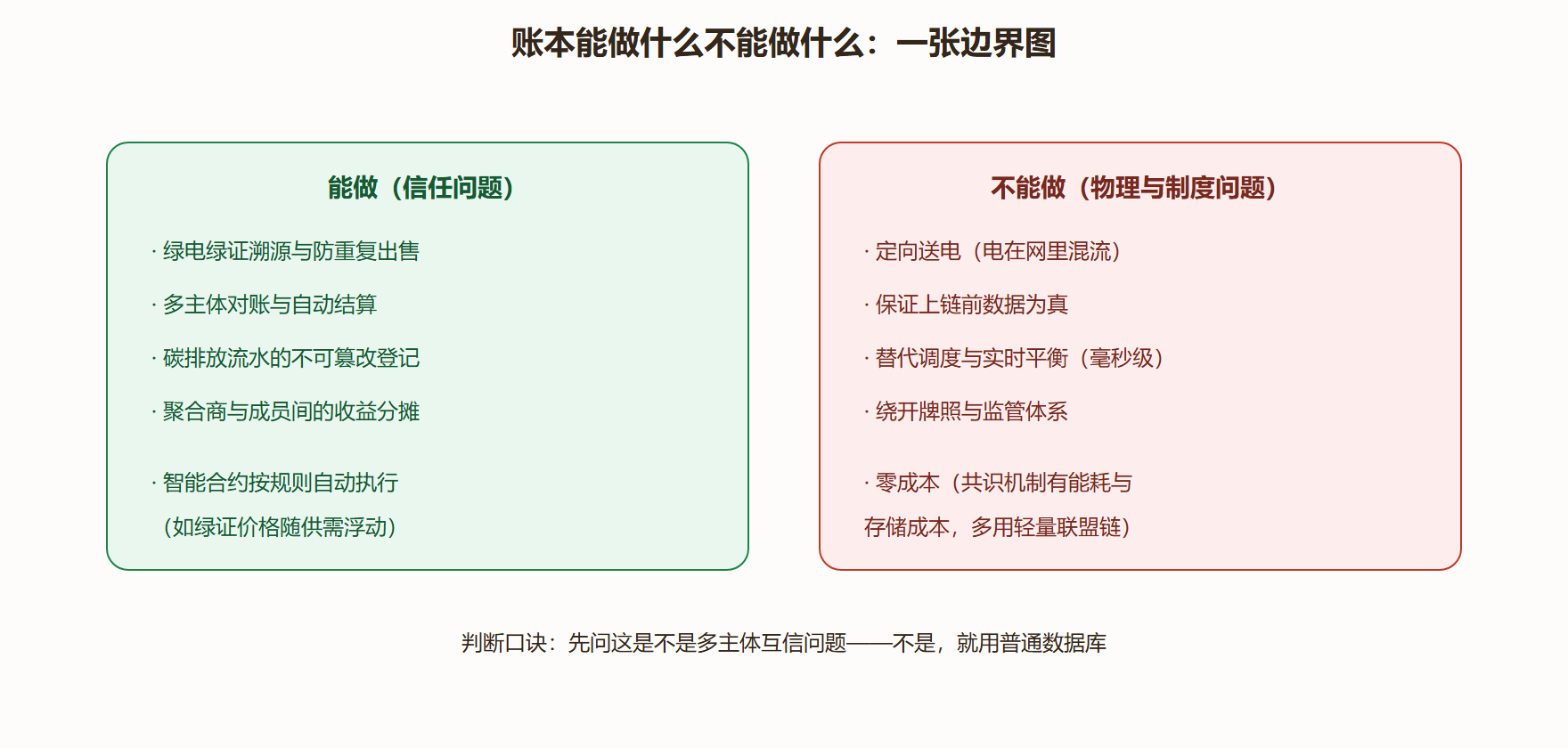 图 8-3 区块链在能源系统中的能力边界