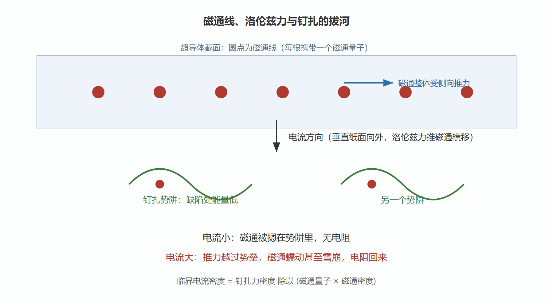 图:钉扎势阱里的磁通线