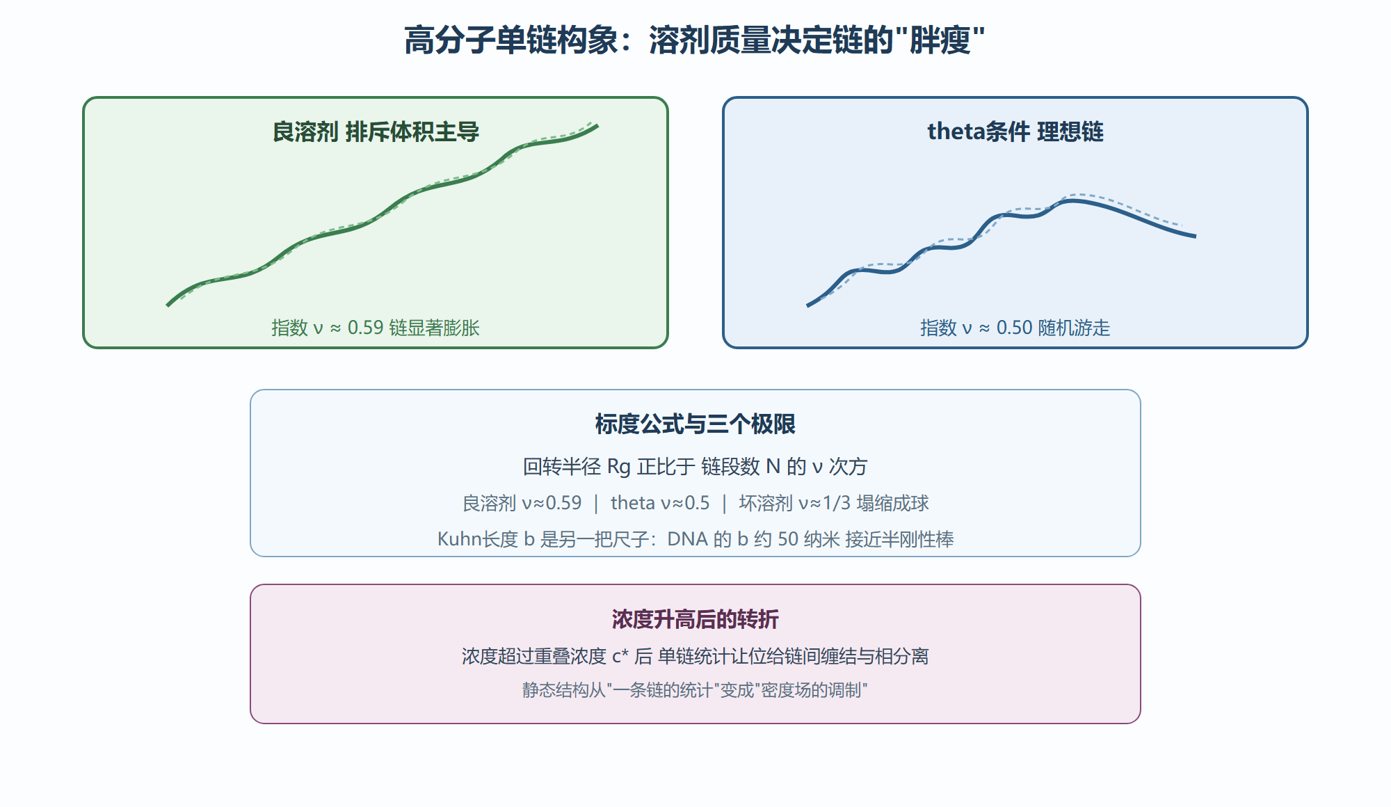 图:同一条链的三种身形与尺寸标度
