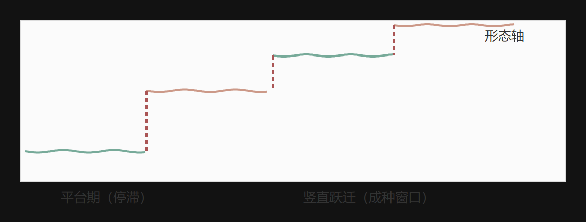 图7-2 间断平衡：平台与跃迁交替