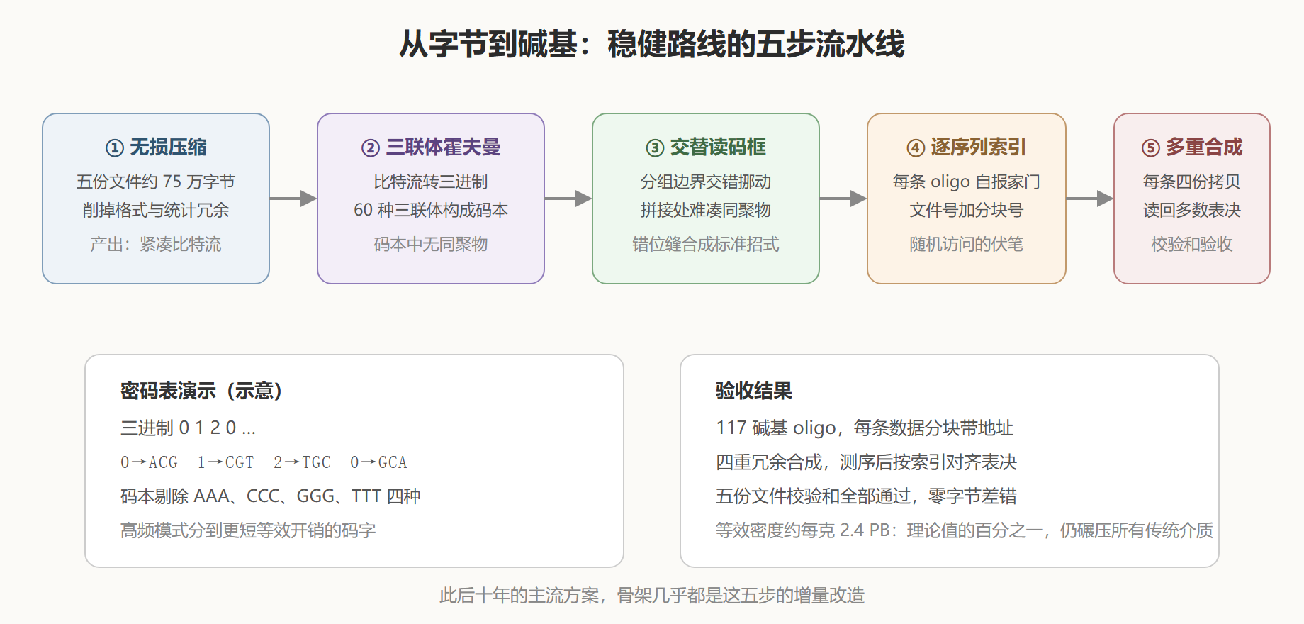 图：戈德曼五步编码流水线