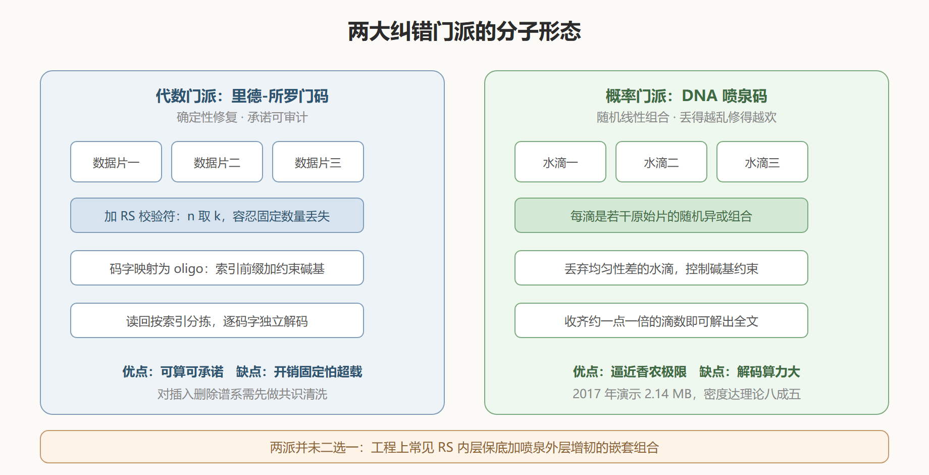 图：RS 码分块与喷泉码包裹的嵌套结构