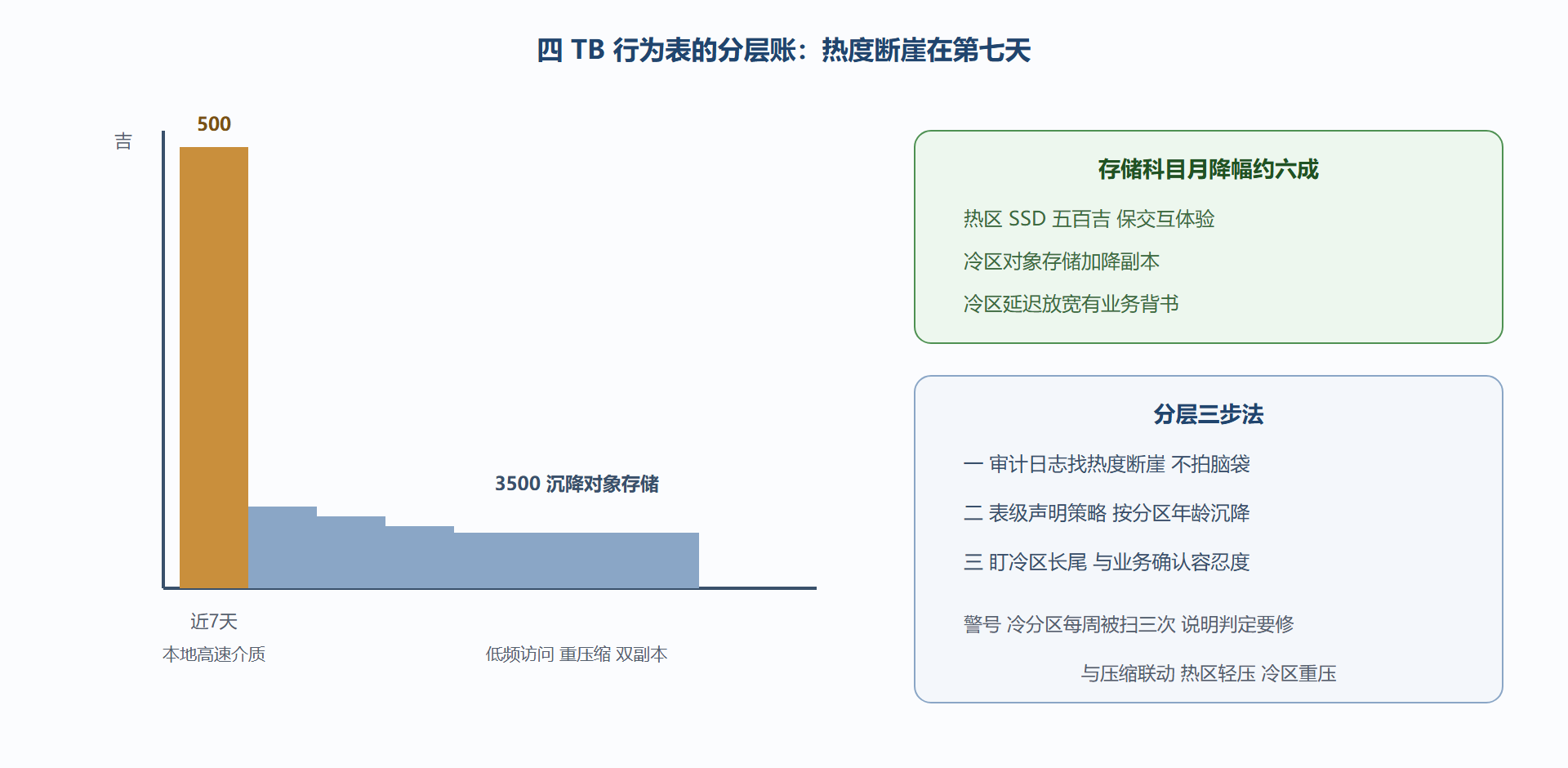 图 8-3:一张大表的分层沉降与费用曲线