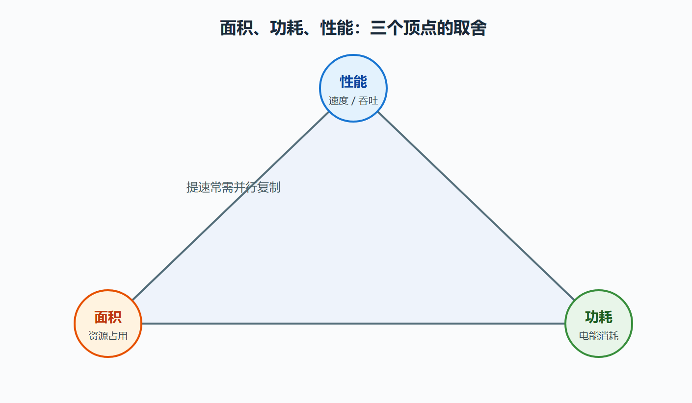 面积、功耗、性能的三角