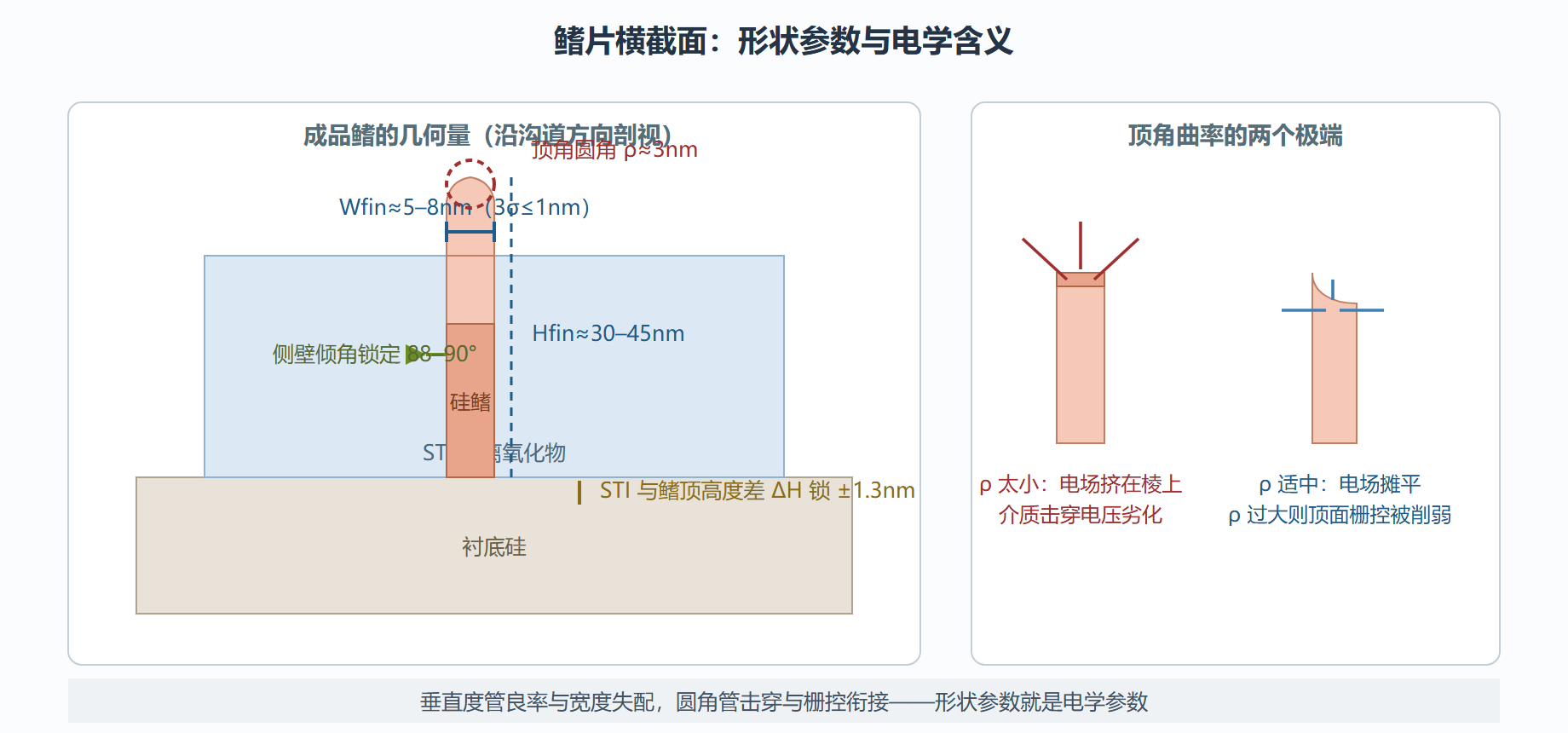 图 3-1 鳍片横截面:几何参数与控制目标