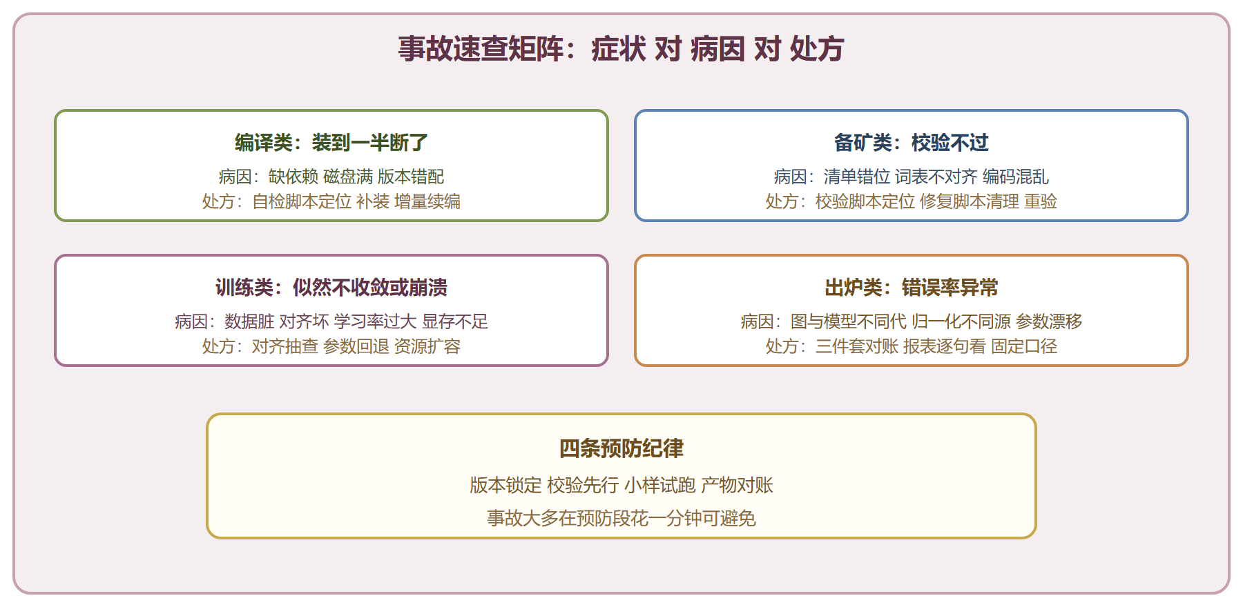 图 四类高频事故的速查矩阵