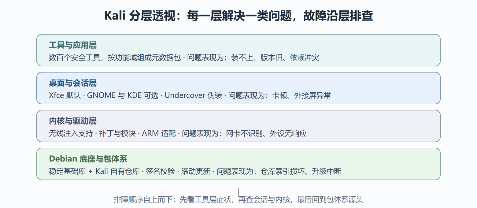 图 Kali 系统分层透视