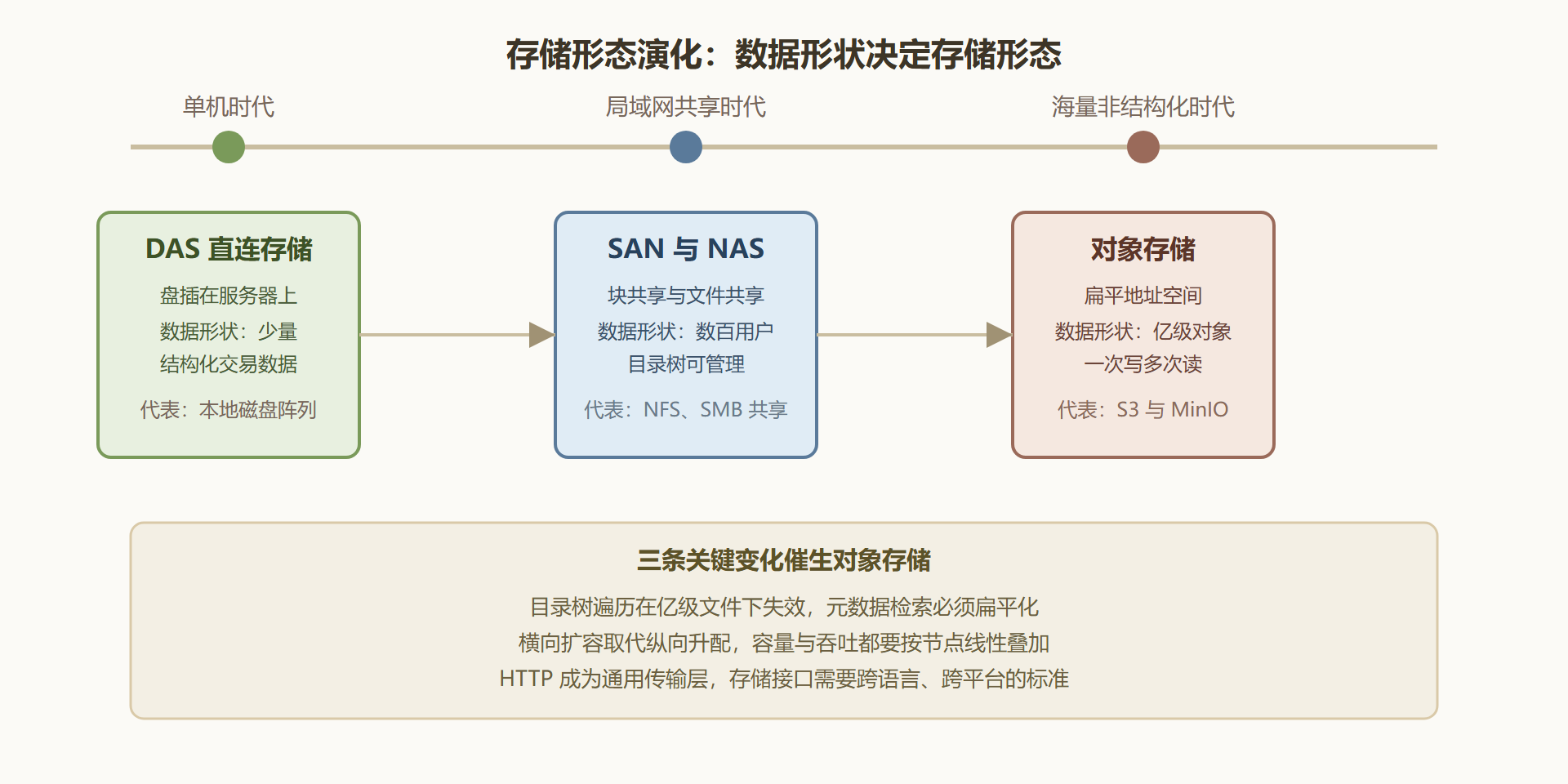 图 1-1 存储形态演化与数据形状的对应
