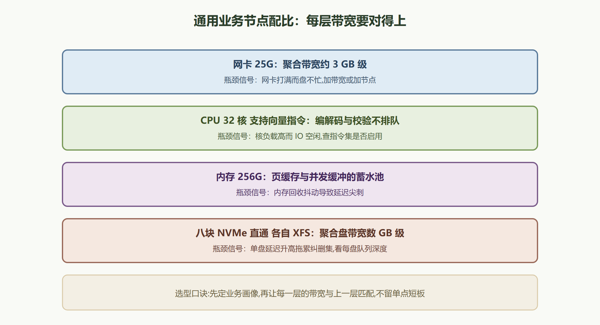 图 7-1 一个通用业务节点的配比与瓶颈位