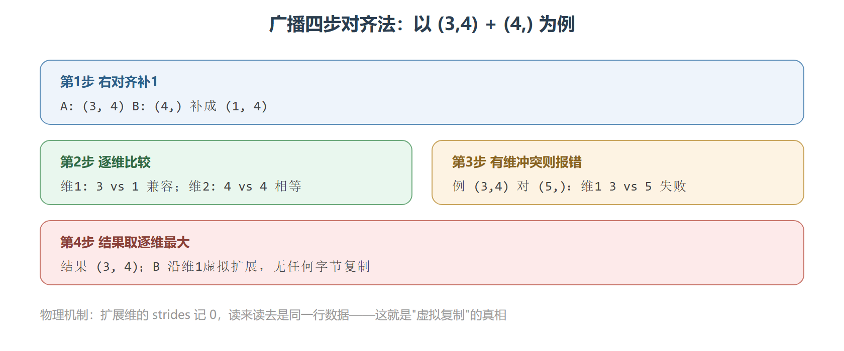 广播对齐过程示意