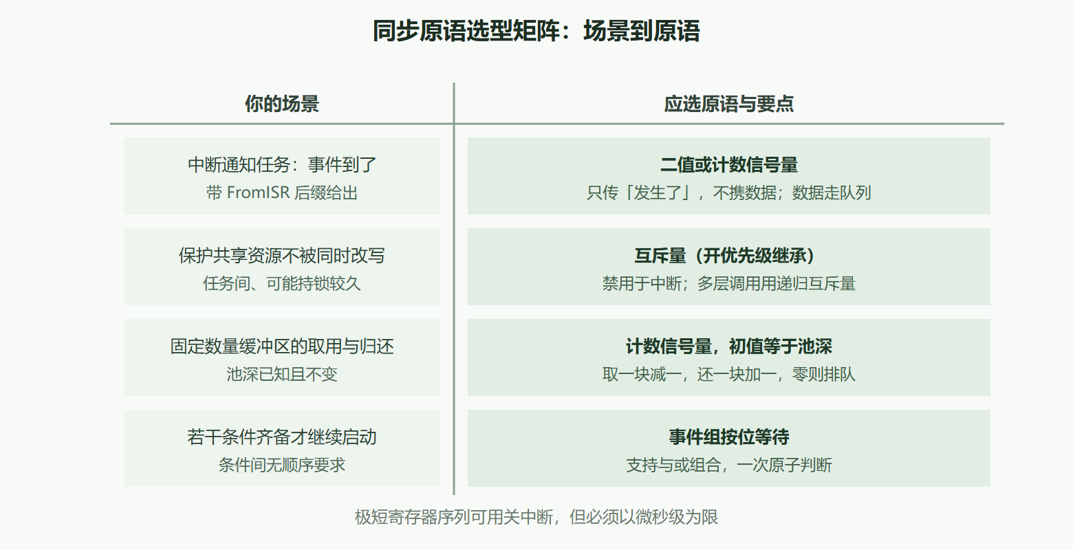 图：同步原语选型矩阵