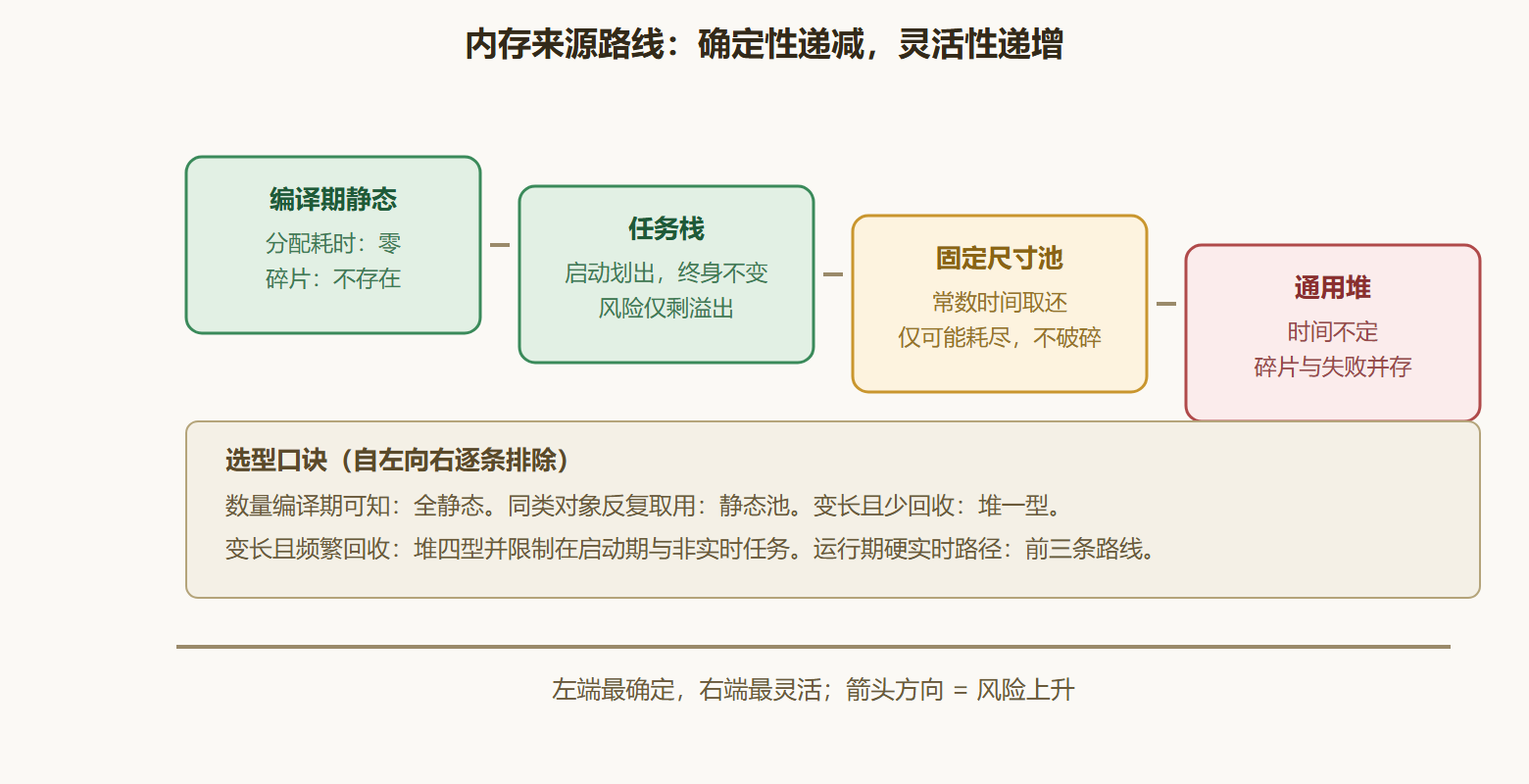 图：四种来源的确定性与适用面对比