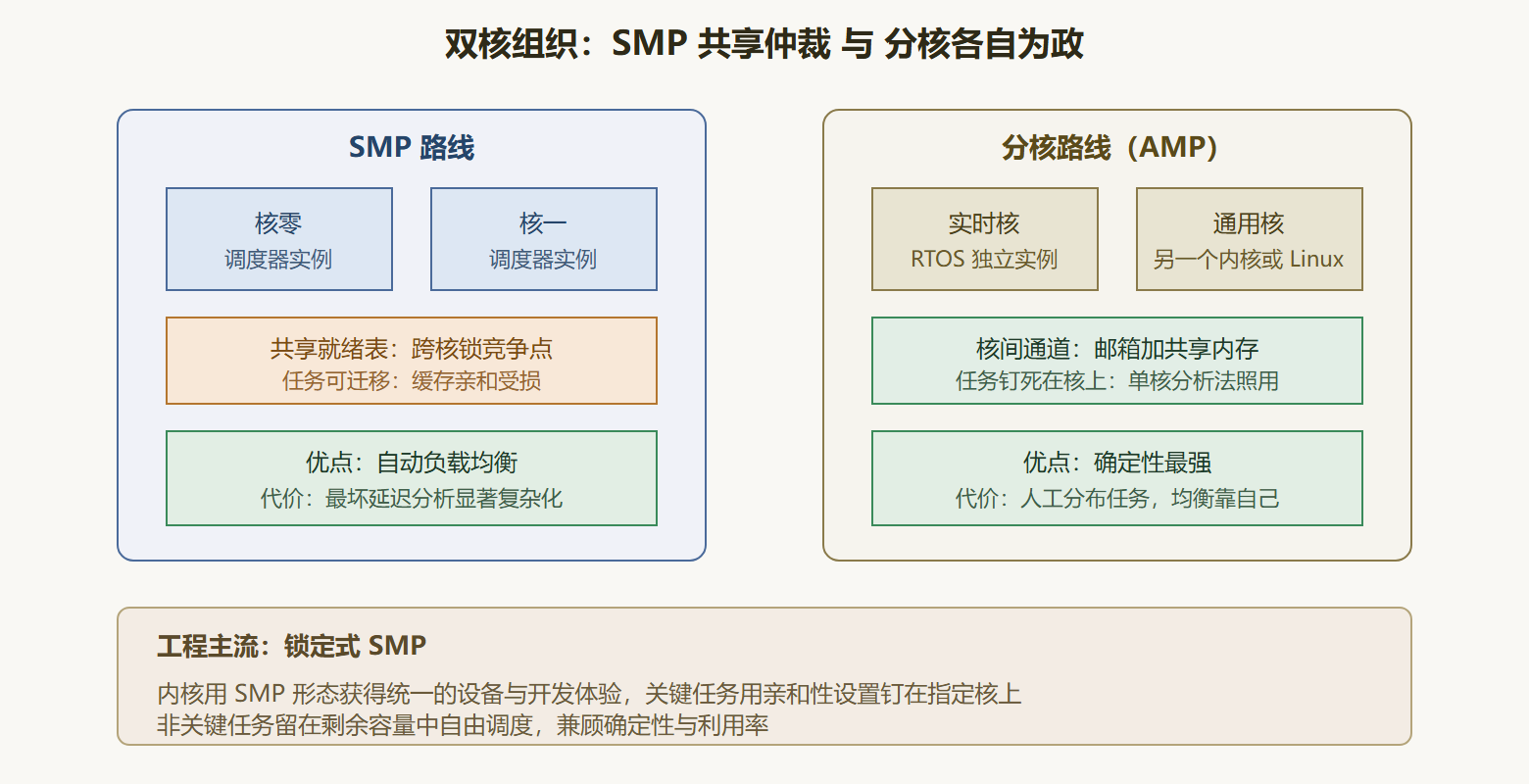 图:双核系统的两条组织路线