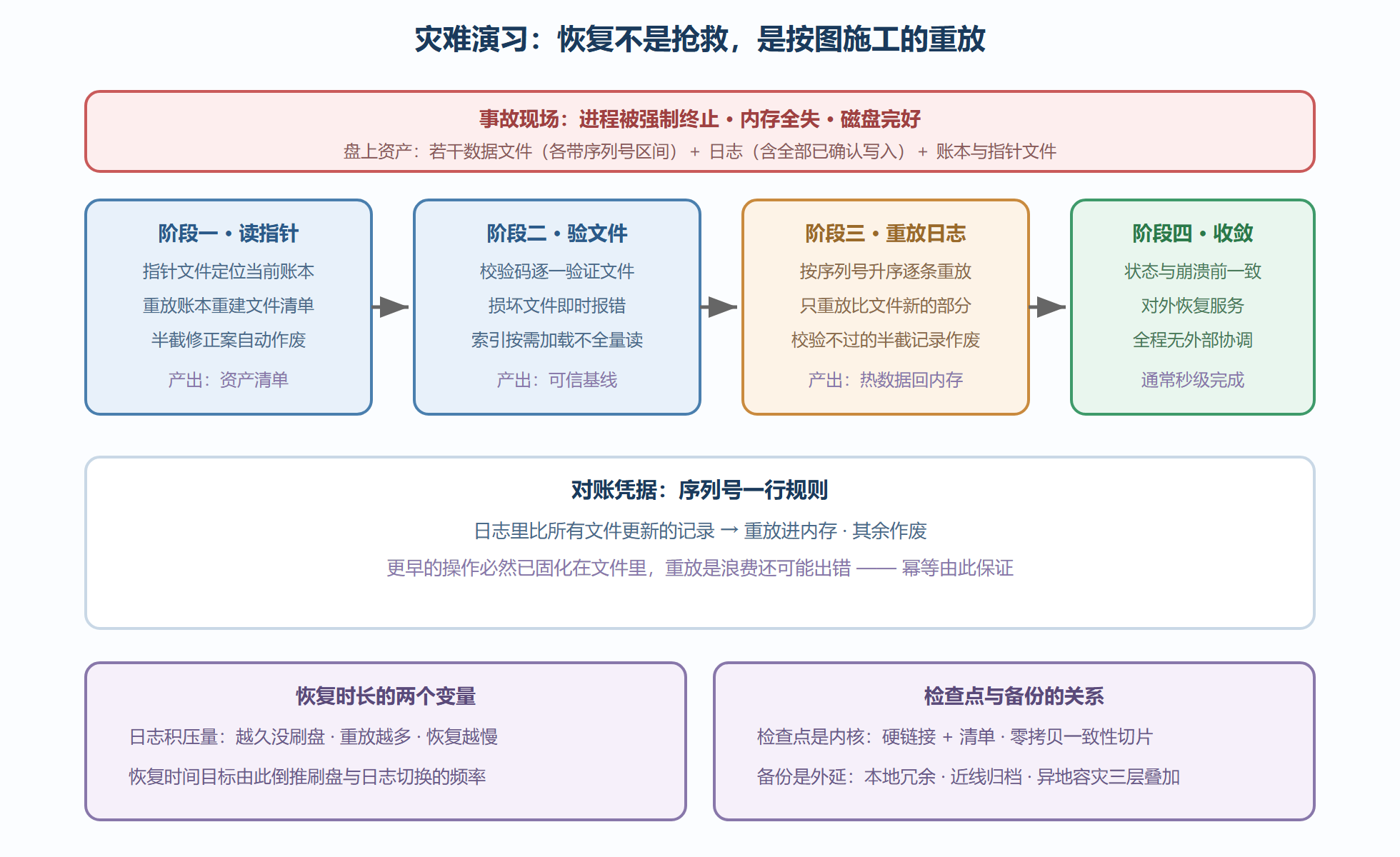 图9-1 灾难演习：从崩溃到就绪的四阶段重放