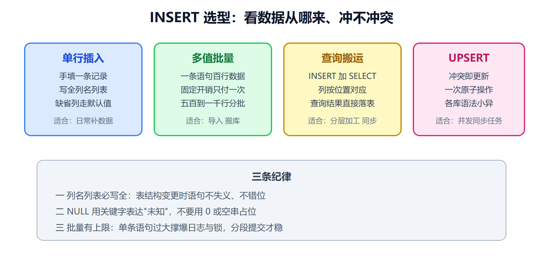 图 2-1 INSERT 四姿势选型卡