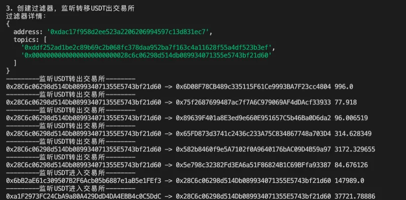 监听转出币安的USDT交易